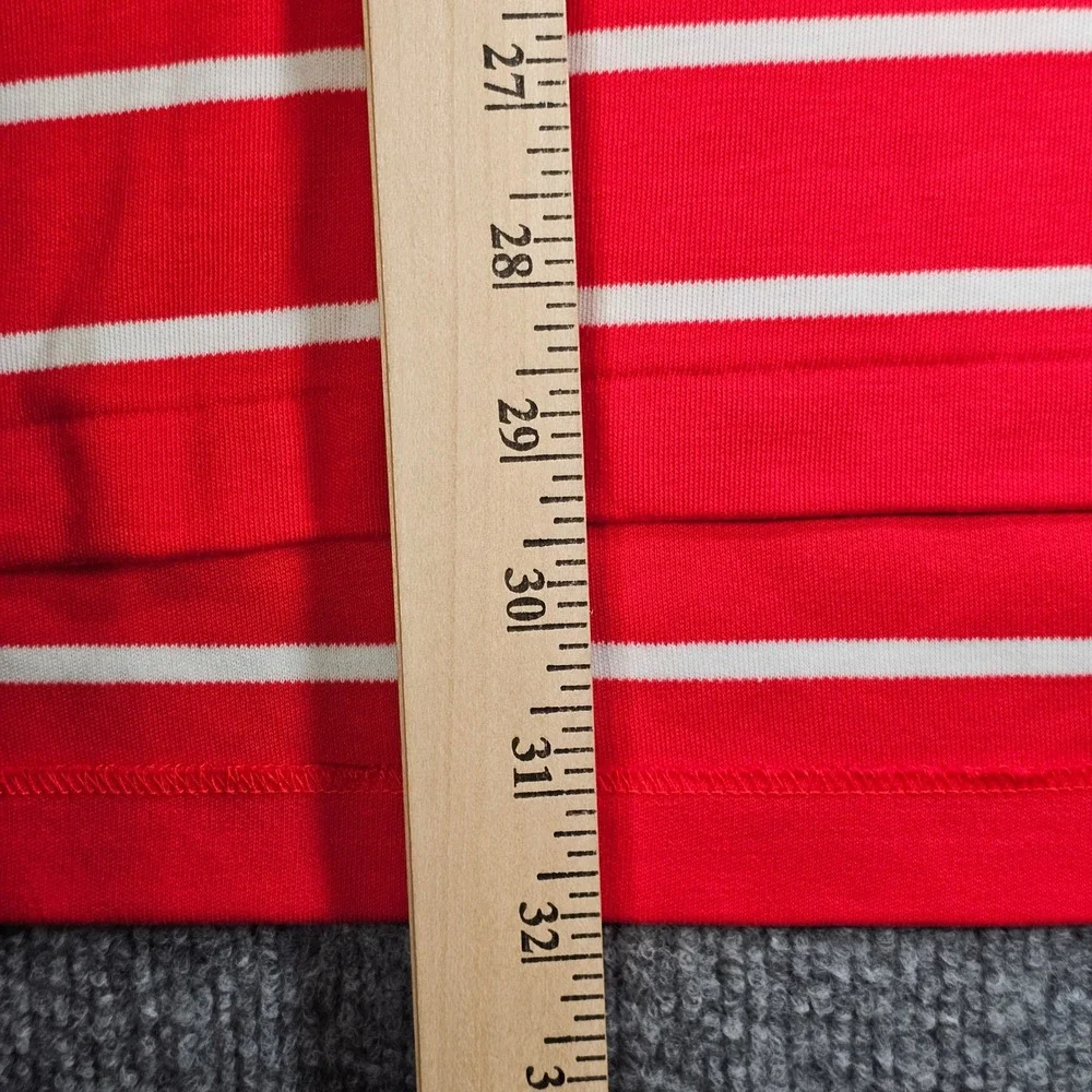 Polo Ralph Lauren Shirt Men Medium Red White Striped Custom Slim Performance